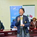 A student of Children International School, Lekki presenting her argument during the Preliminary Round of the 2026 Akintola Williams Youth Debate Competition